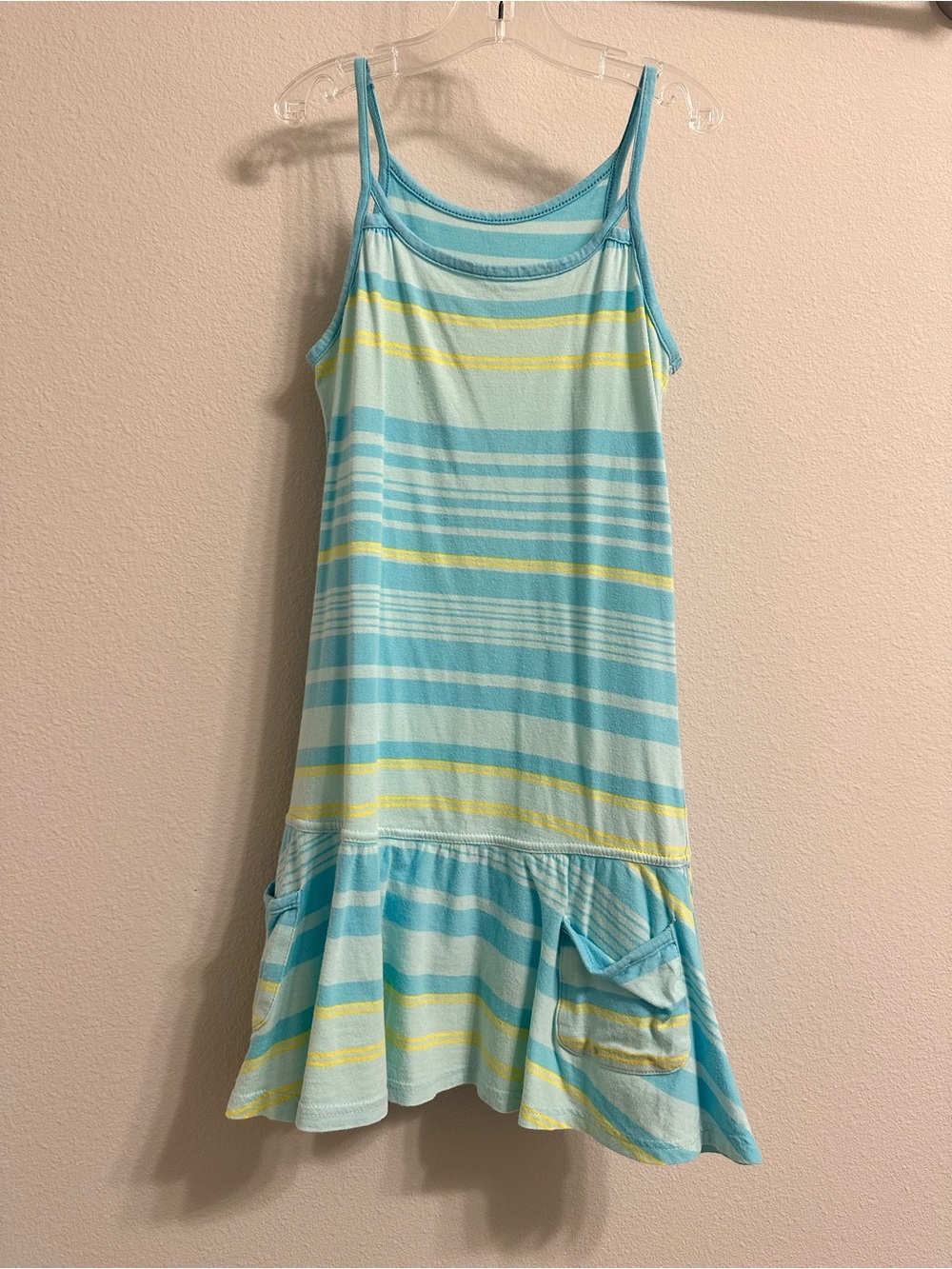 Marks & Spencer Light Blue and Yellow Striped Tank Dress for a girl 8 y.o.